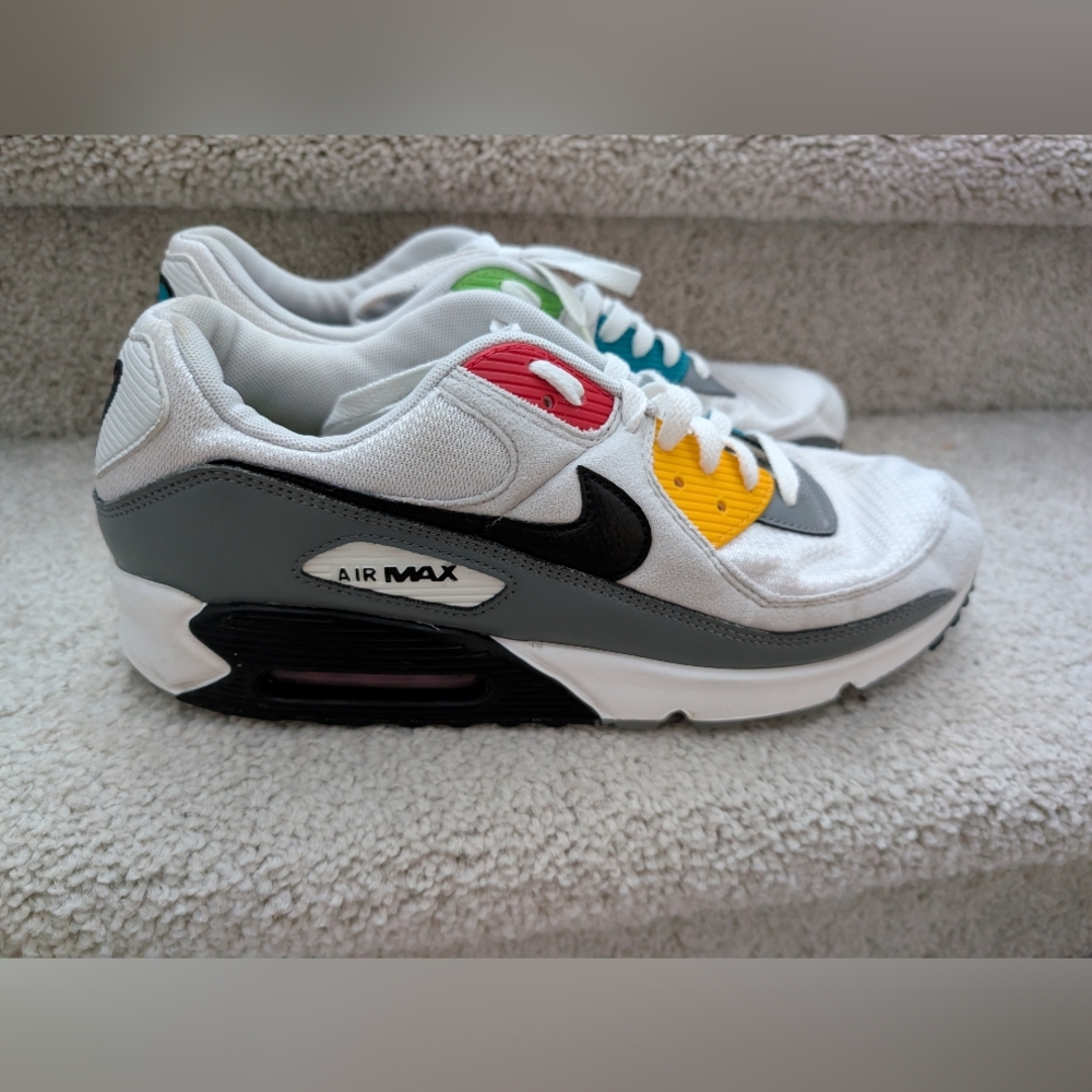 Nike Air Max Multi-Color White Athletic Shoes Men Size 13